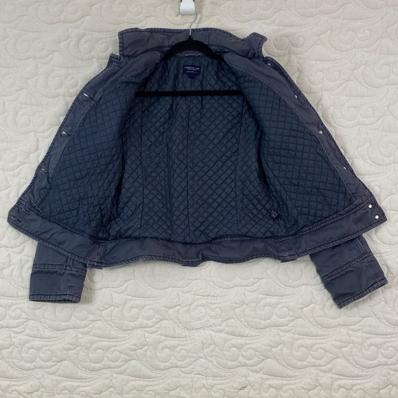 American Eagle Denim Motor Jacket Quilted Lining - Picture 8 of 11